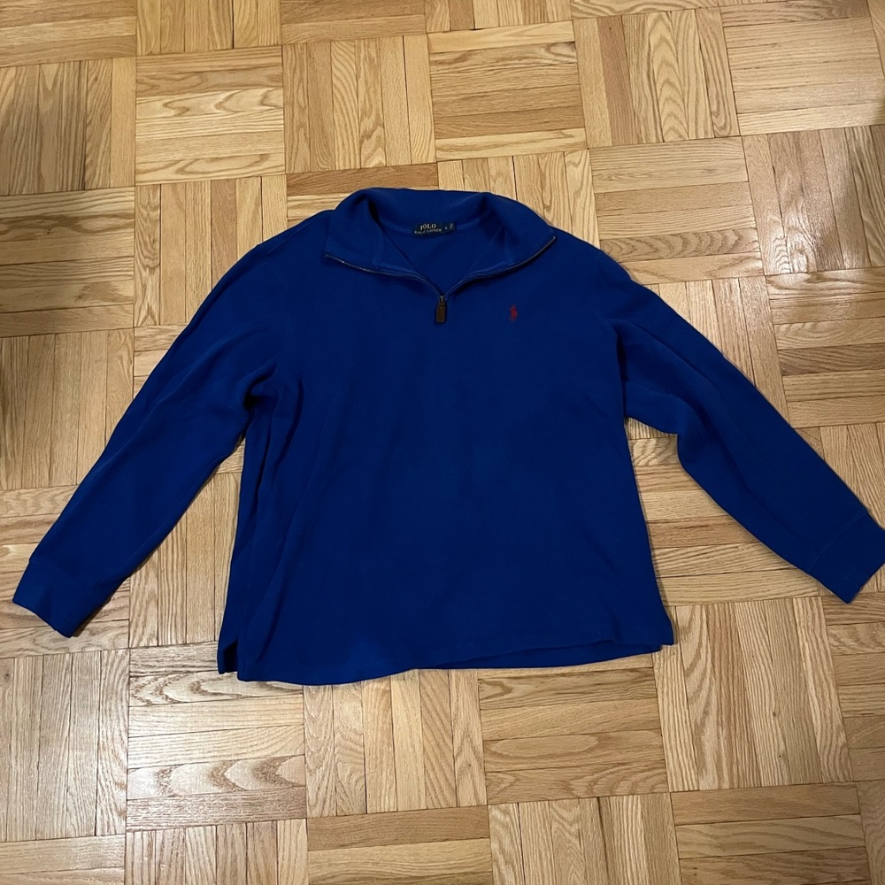 NWOT! Ralph Lauren Men's Blue Quarter-Zip Sweatshirt - Picture 4 of 6